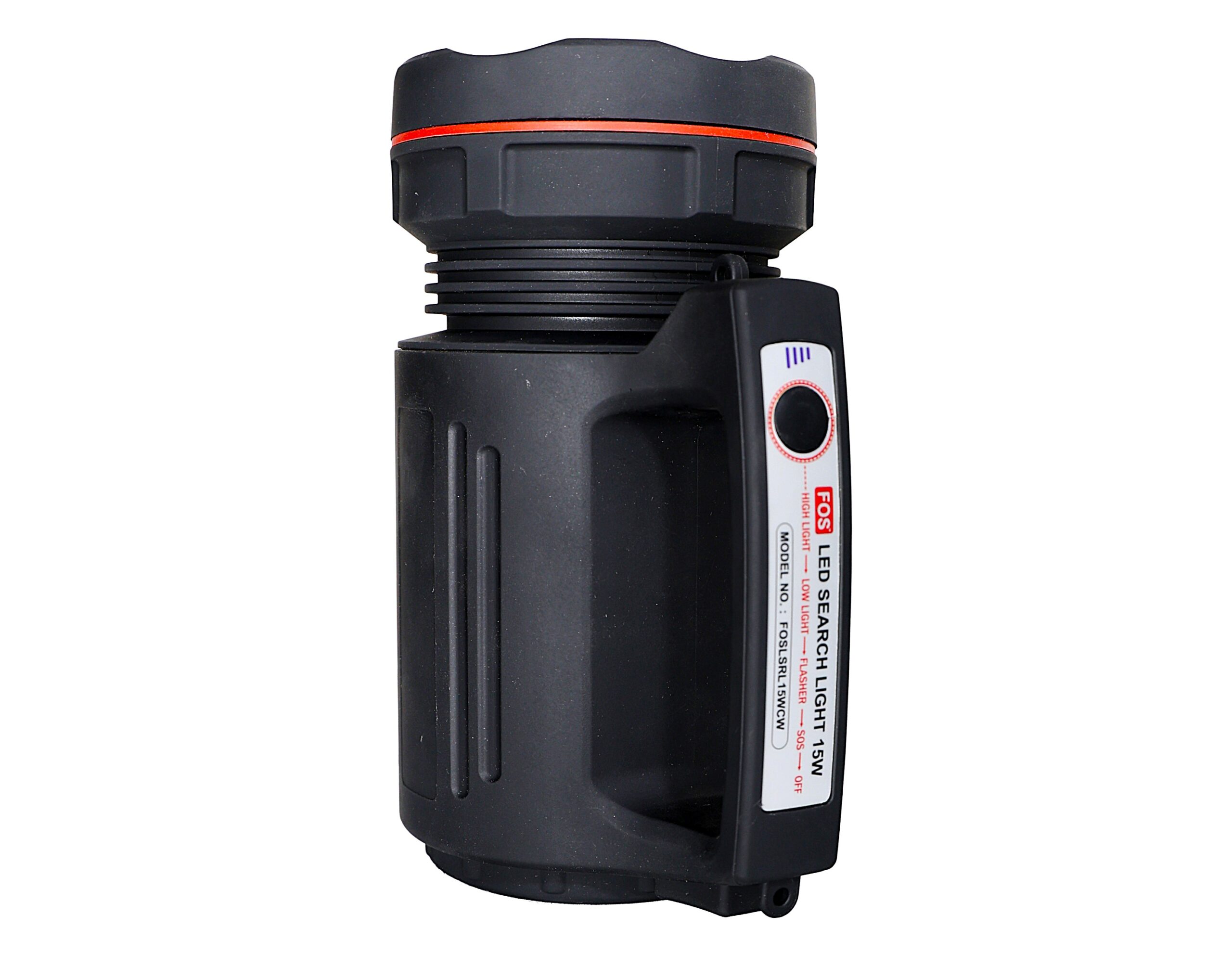 FOS 15W LED Search Light (Range 1 Km.) with Sealed Lead-Acid Battery - Rechargeable Handheld Torch