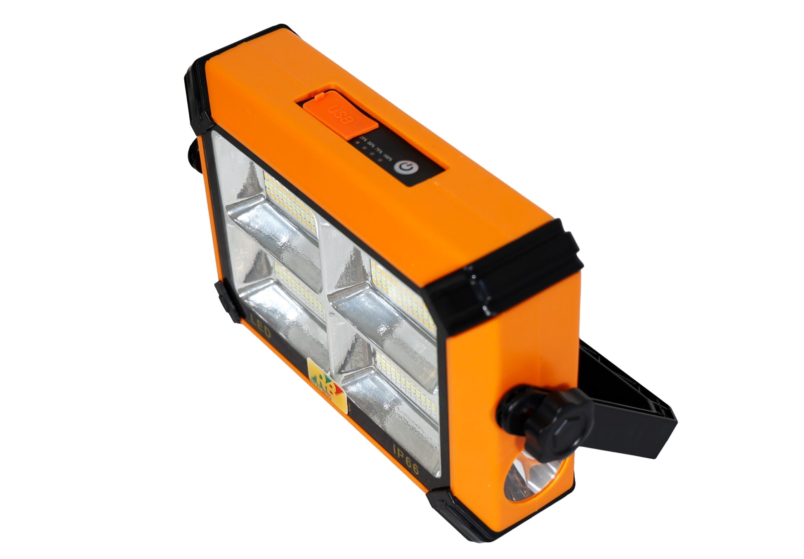REALBUY 30W Multi-Functional Solar LED Emergency Flood Light + 3W in-built Torch with 12000 mAh LiFePO4 Battery (IP65 Waterproof, 3-in-1 Light Colors)