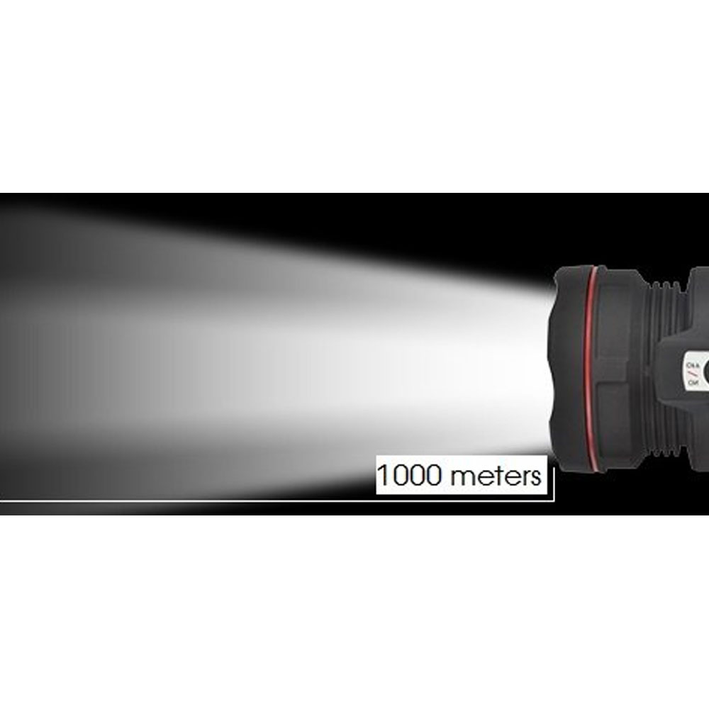 FOS 15W LED Search Light (Range 1 Km.) with Sealed Lead-Acid Battery - Rechargeable Handheld Torch