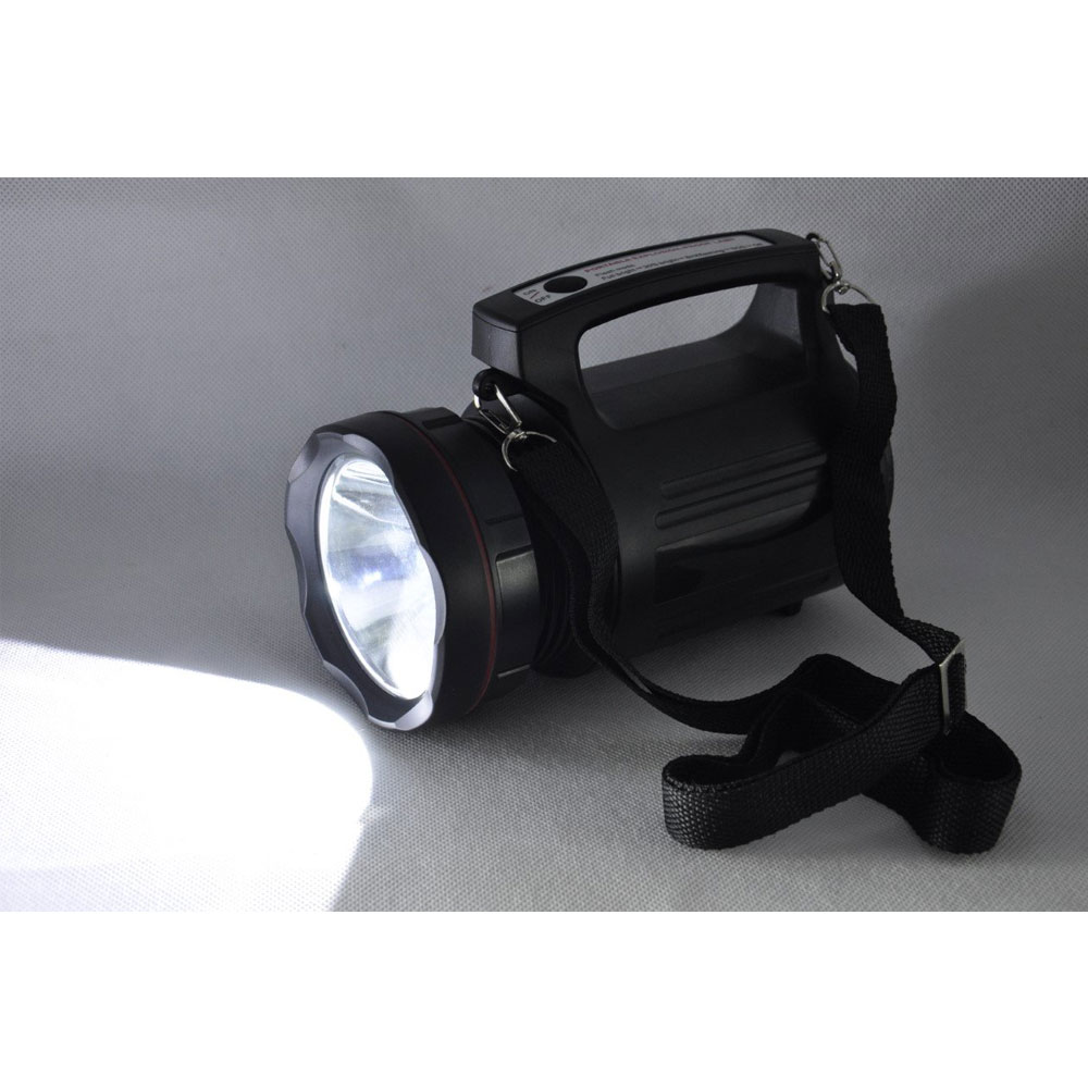 FOS 15W LED Search Light (Range 1 Km.) with Sealed Lead-Acid Battery - Rechargeable Handheld Torch