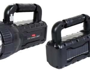 FOS 15W Solar LED Search Light with Built-in Solar Module and Emergency Work Light (1300 Lumens, 6000 mAh Li-ion Battery, Operating Range 1 Km., Warranty 1 Year)