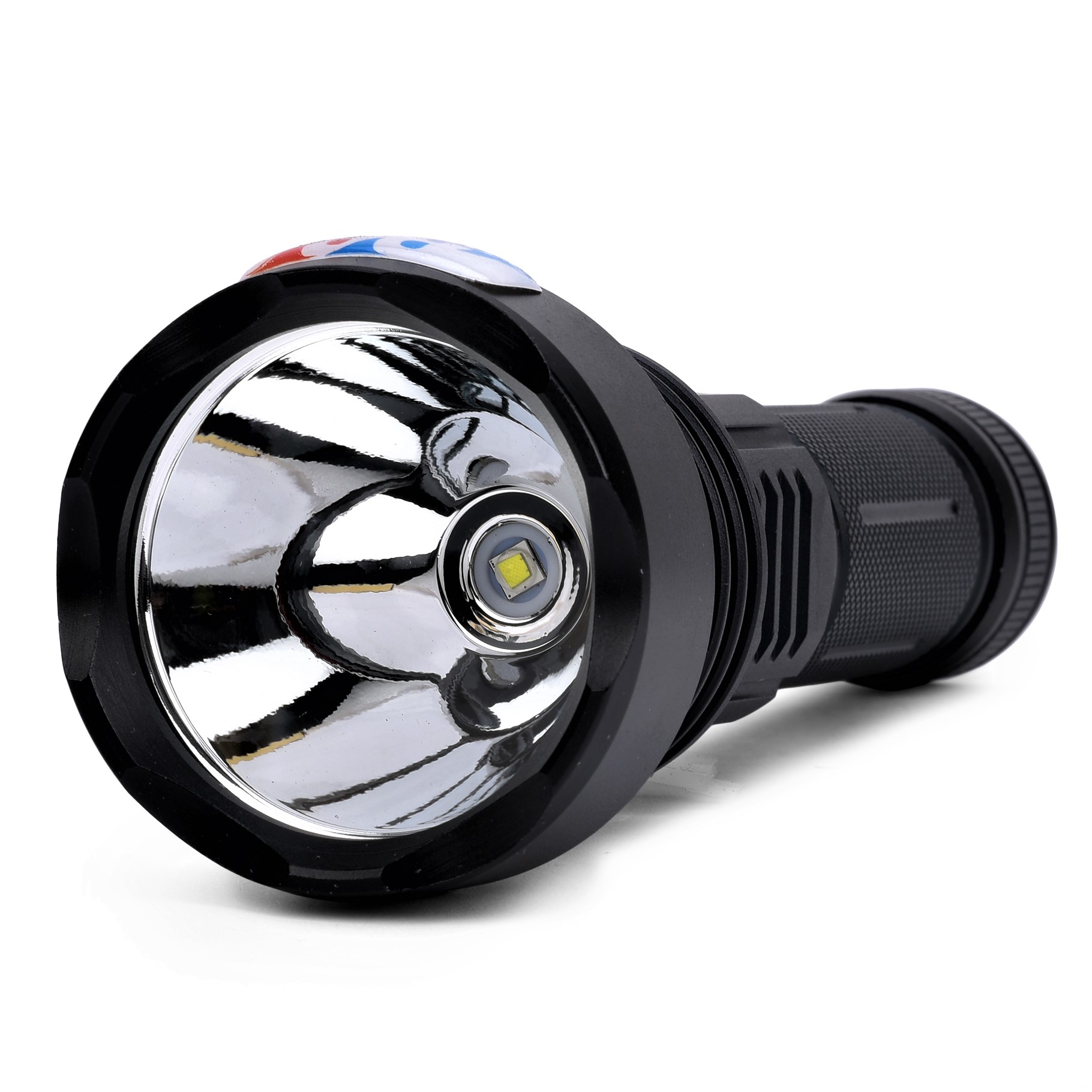 REALBUY 10W LED Flashlight Torch with Lithium-ion Battery, Black (Model: Night Buster)