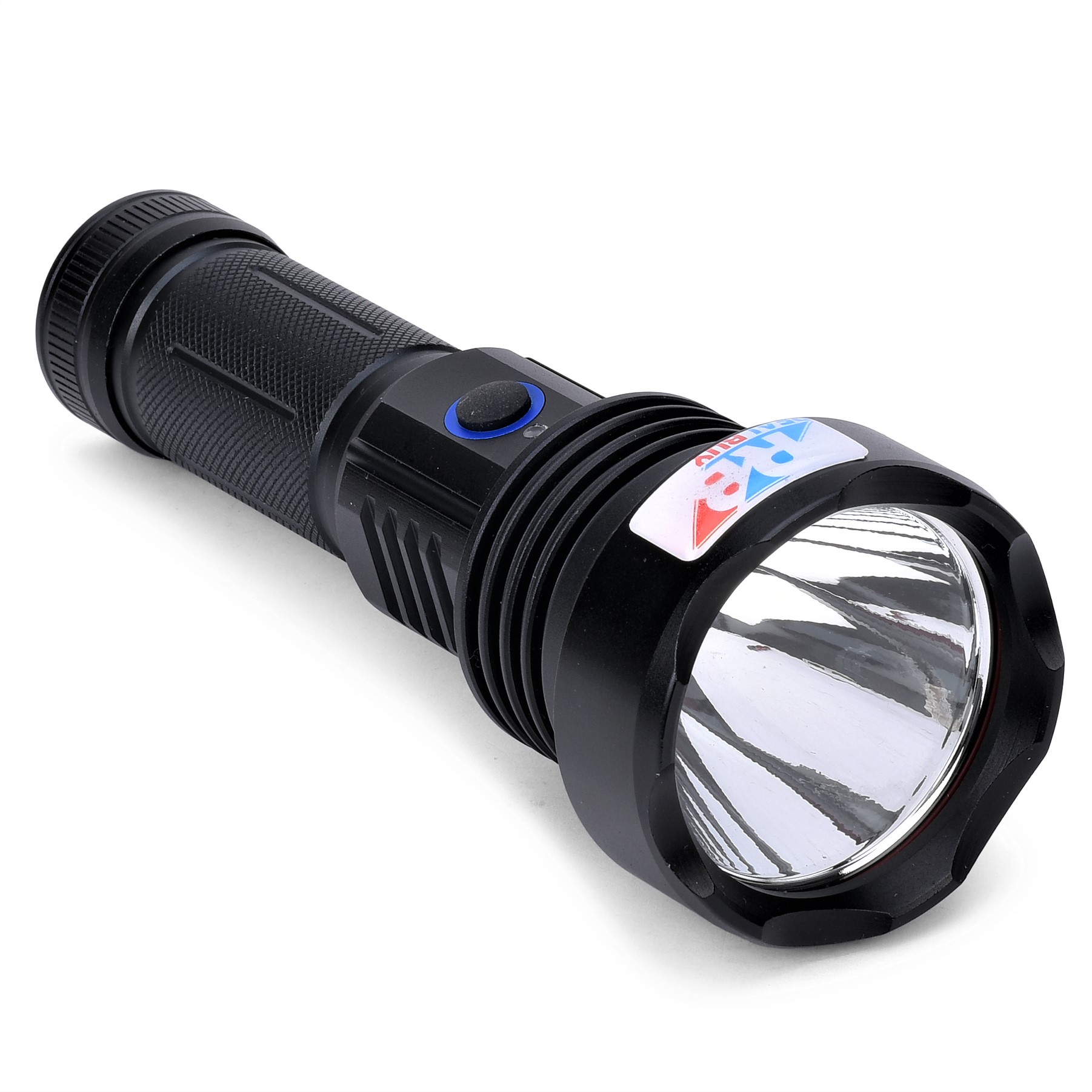 REALBUY 10W LED Flashlight Torch with Lithium-ion Battery, Black (Model: Night Buster)