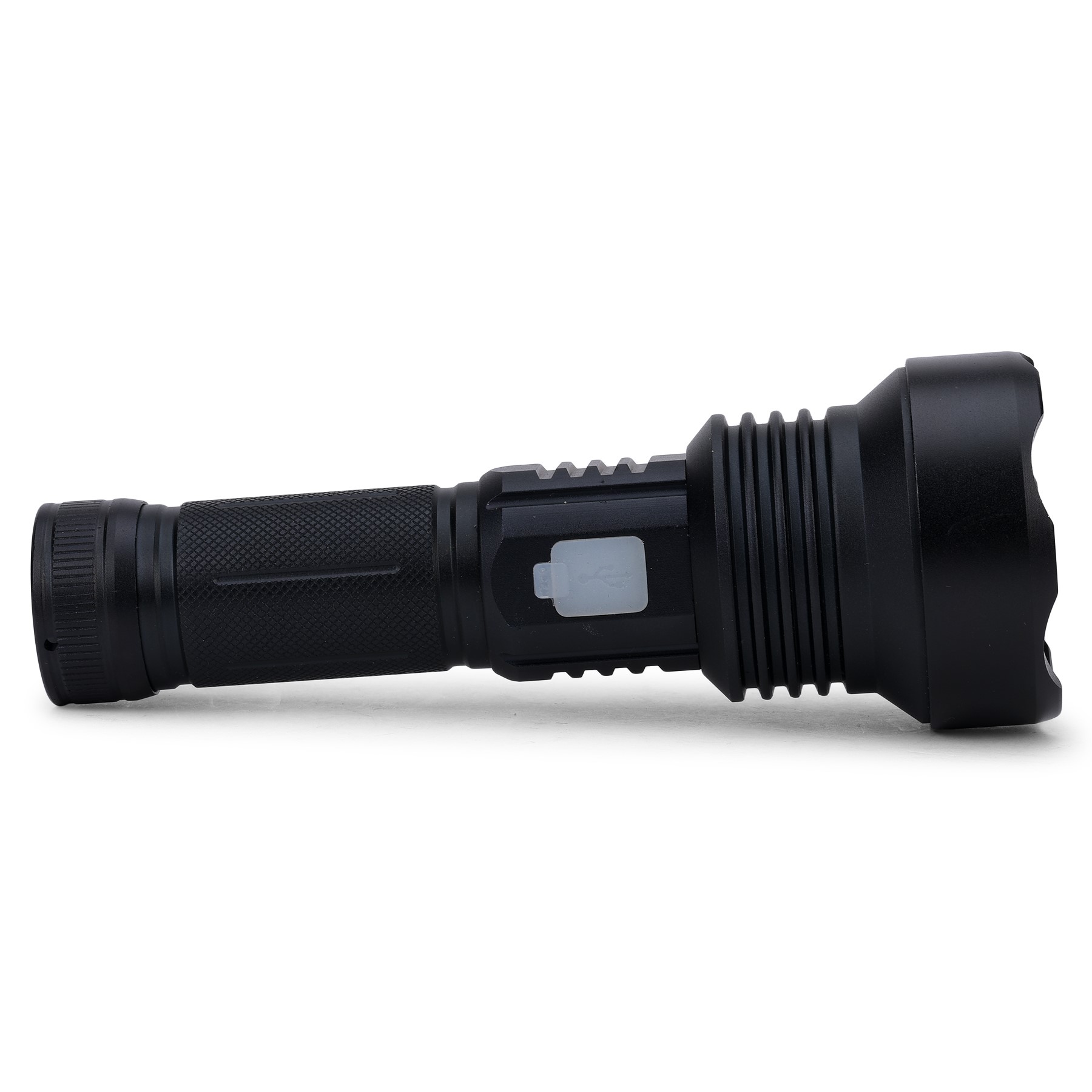 REALBUY 10W LED Flashlight Torch with Lithium-ion Battery, Black (Model: Night Buster)