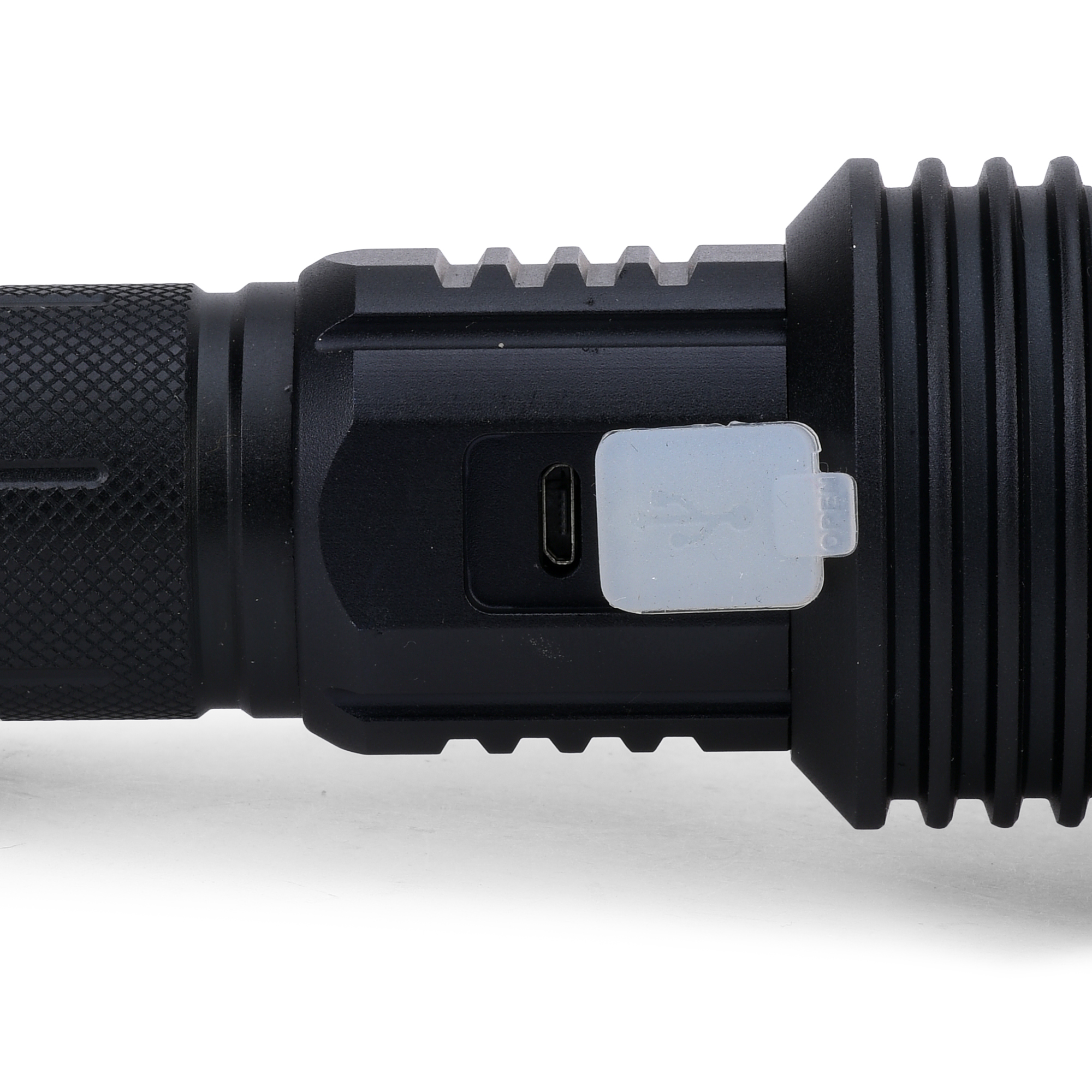 REALBUY 10W LED Flashlight Torch with Lithium-ion Battery, Black (Model: Night Buster)