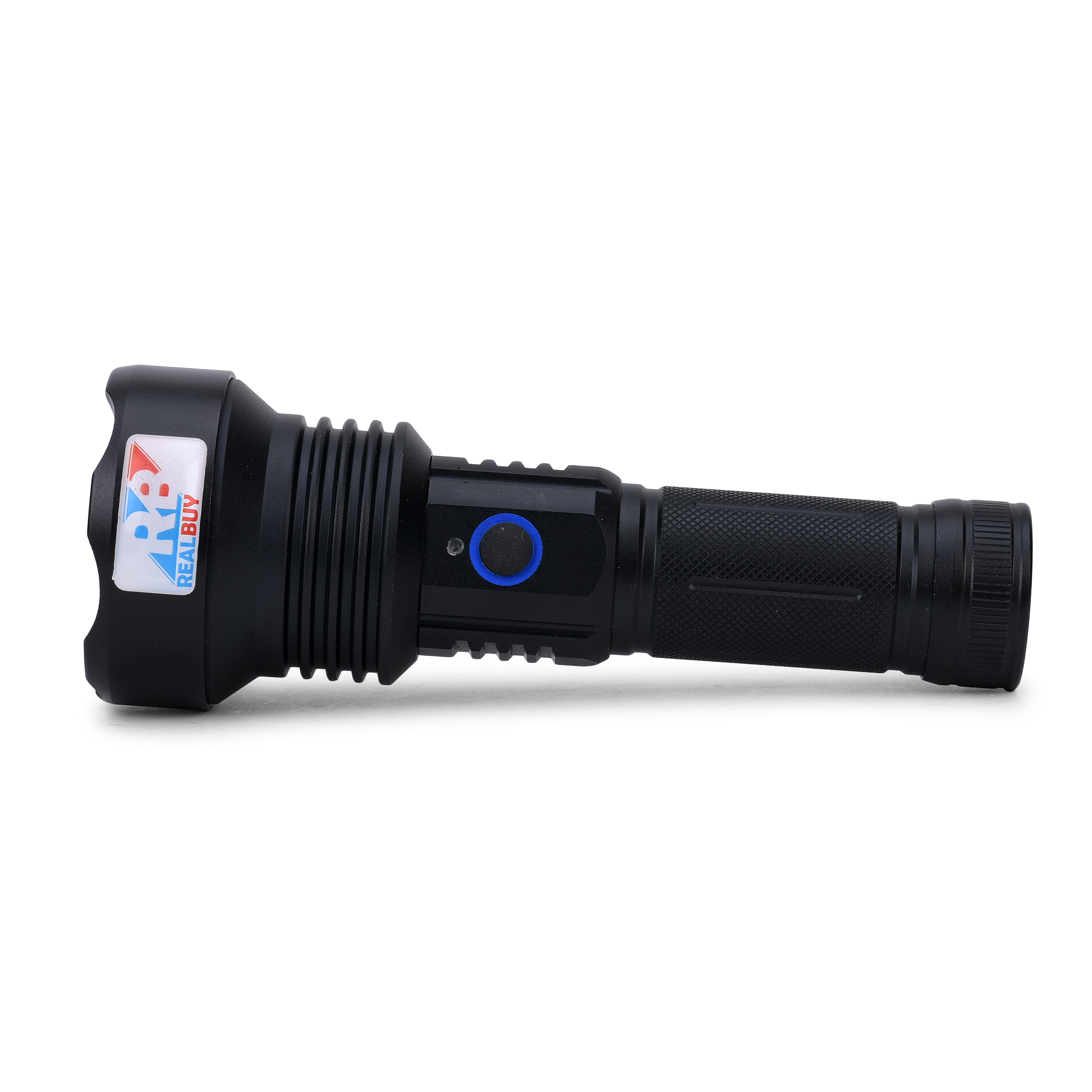 REALBUY 10W LED Flashlight Torch with Lithium-ion Battery, Black (Model: Night Buster)