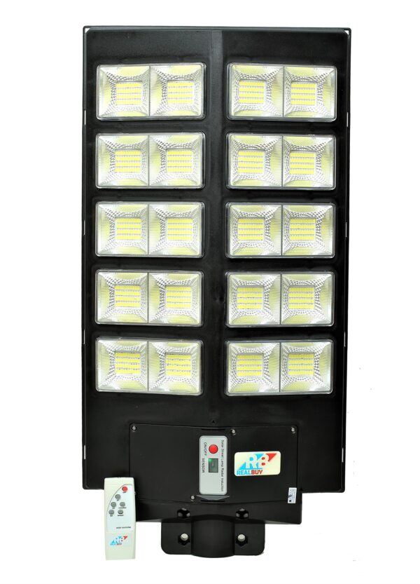 REALBUY 350W Solar LED Street Light with Remote Control and Motion Sensor (All-in-ONE) - Cool White 6500k