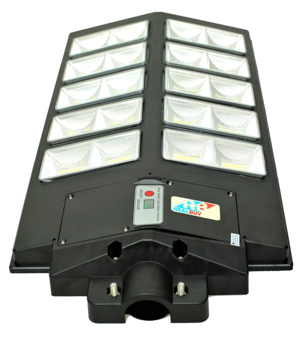 REALBUY 350W Solar LED Street Light with Remote Control and Motion Sensor (All-in-ONE) - Cool White 6500k