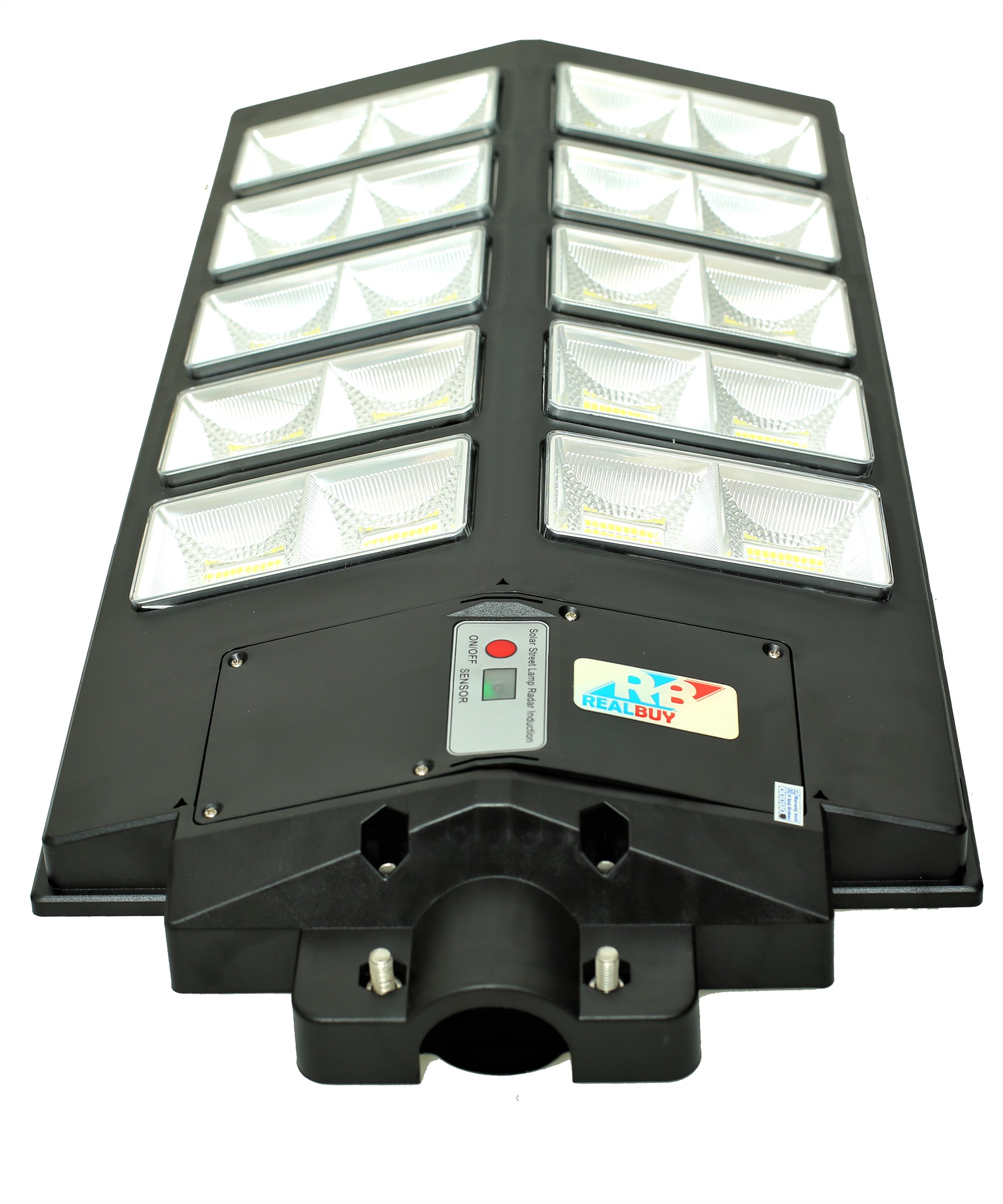 REALBUY 350W Solar LED Street Light with Remote Control and Motion Sensor (All-in-ONE) - Cool White 6500k