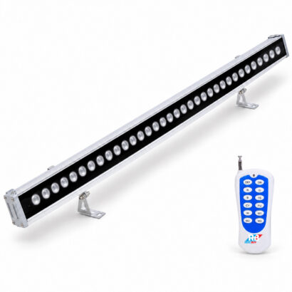 REALBUY 36W RGB LED wall washer with remote control, silver housing and two adjustable mounting brackets