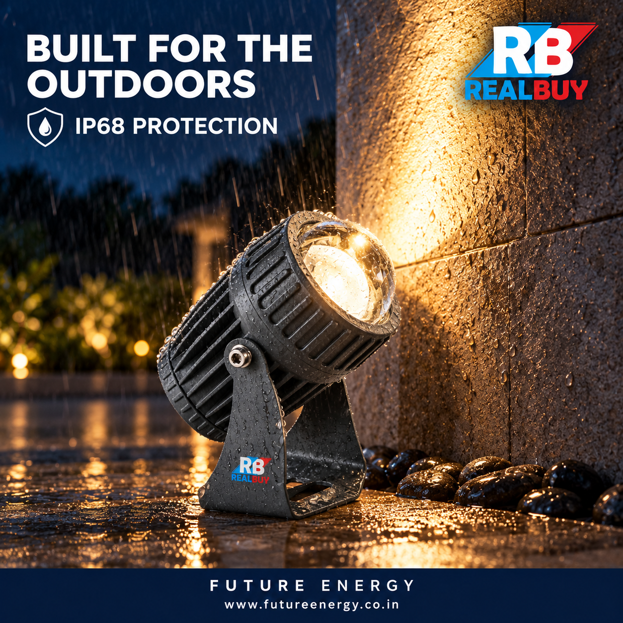 REALBUY LED 10W Column Facade Light | 7° Narrow Beam | IP68