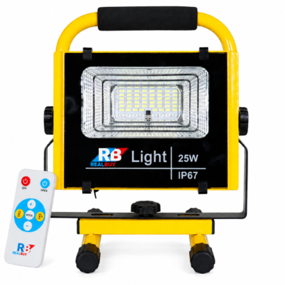 REALBUY 25W Rechargeable LED Flood Light with Remote Control