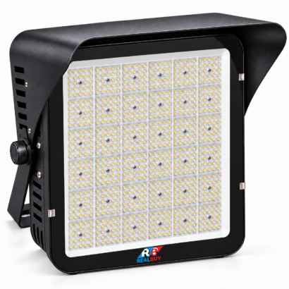REALBUY 600W LED Stadium Flood Light with 6x6 LED module array and single cradle bracket