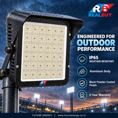 REALBUY 600W LED stadium flood light with IP65 weather-resistant aluminium housing