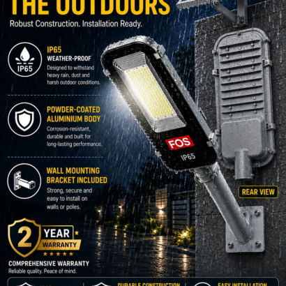 FOS 100W Semi-Integrated Solar LED Street Light outdoor construction and IP65 protection
