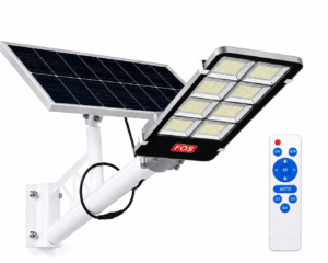FOS 300W Semi-Integrated Solar LED Street Light with solar panel, mounting bracket and remote control