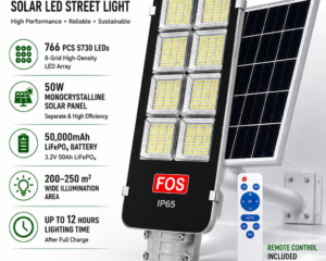 FOS 300W Semi-Integrated Solar LED Street Light key features and specifications