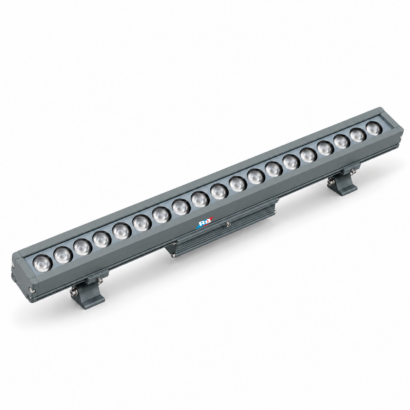 REALBUY 18W LED wall washer light with 18 lenses, grey aluminium housing and two mounting brackets