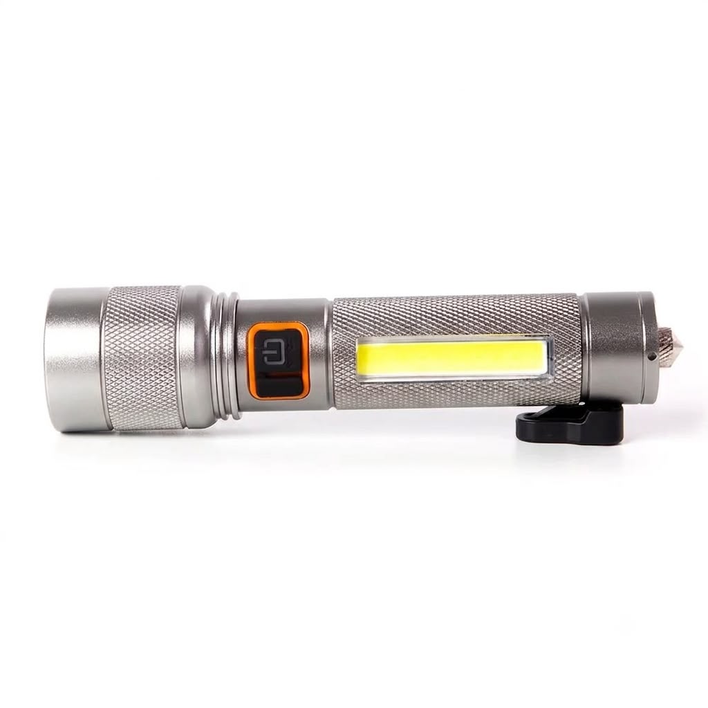 REALBUY 10W Multi-functional EDC LED Flashlight with Light Zoom Feature, Side Work Light and emergency rescue features (1 Year Warranty), Model Name: SENTINEL