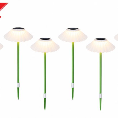 REALBUY LUMINA Solar Spike Garden Lights – Set of 6, Warm White, IP65