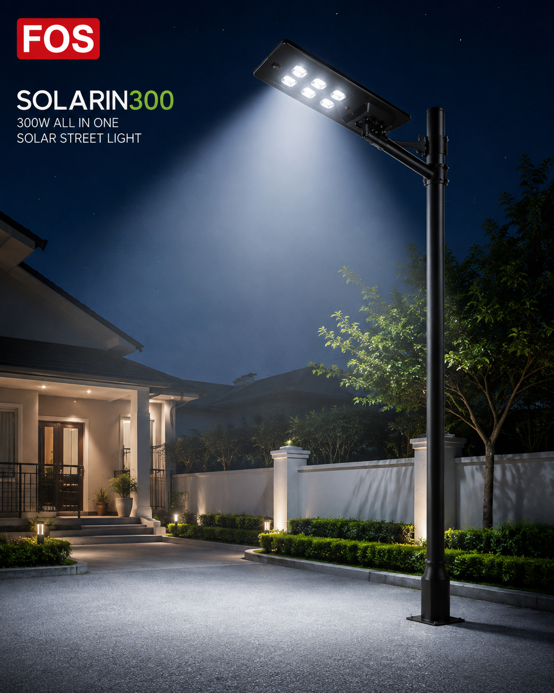 FOS SOLARIN300 - 300W SOLAR LED STREET LIGHT