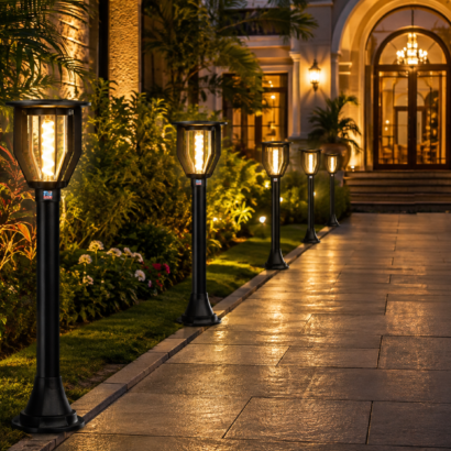 REALBUY VINTAGE SOLAR BOLLARD LIGHT