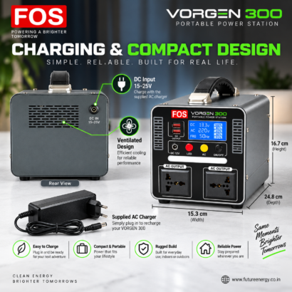 FOS VORGEN 300 - 300W Portable Power Station Charging & Compat Design