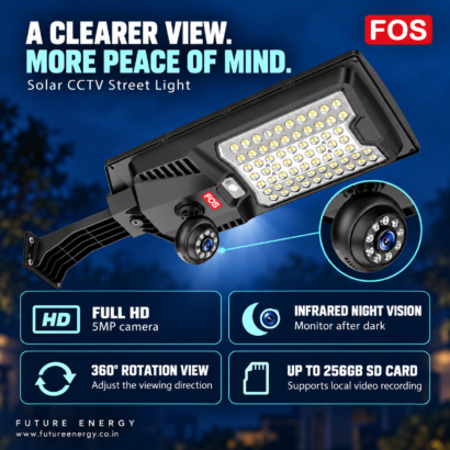 FOS 5MP CCTV camera with infrared night vision, 360-degree viewing adjustment and up to 256GB card support