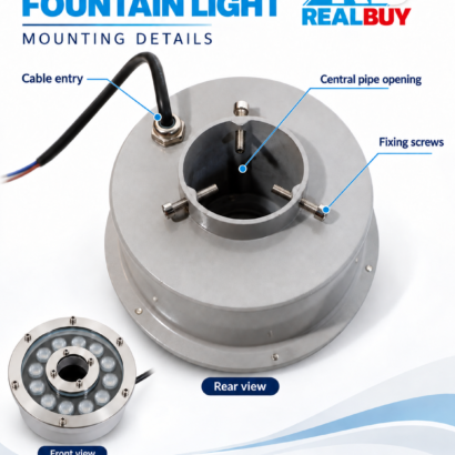 REALBUY 12W Rear housing and fountain mounting collar