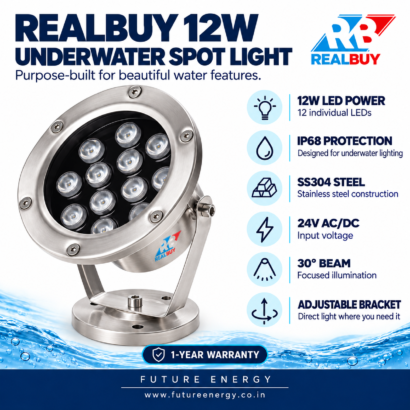 REALBUY 12W underwater spot light technical specifications and key features