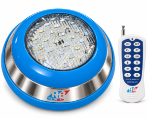 REALBUY 18W RGB swimming pool light with SS304 body and included remote control