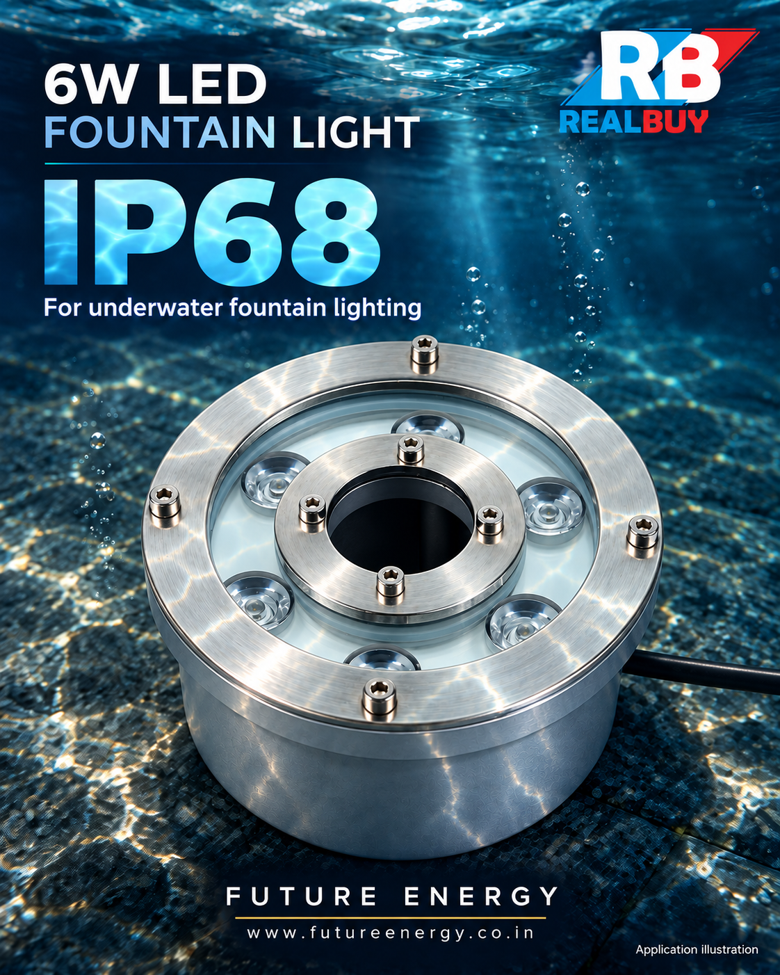 REALBUY 6W IP68 underwater protection