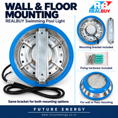 Rear mounting bracket and fixing hardware for wall or floor installation of REALBUY swimming pool light