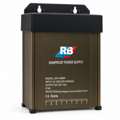 REALBUY 24V DC 400W Rainproof LED Driver | 16.6A