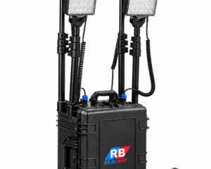 REALBUY 288W four-head rechargeable Remote Area Light with included single-button cordless remote
