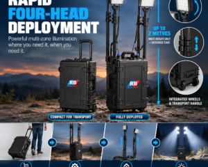 REALBUY 288W four-head Remote Area Light with telescopic mast deployment